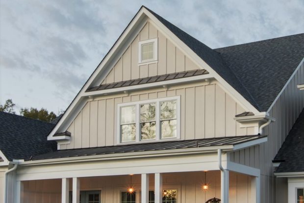 Tan Two Story Home with Siding Replacement in Dunwoody, GA