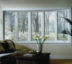 Bow windows inside a home